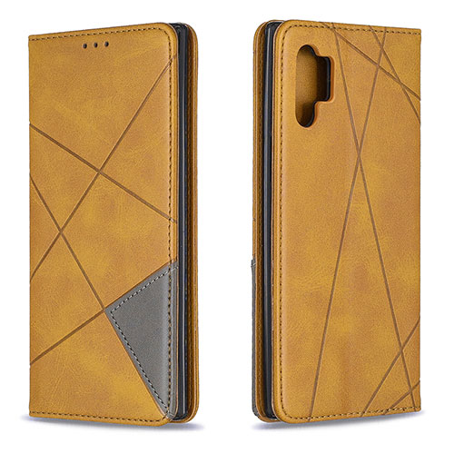 Leather Case Stands Flip Cover Holder B07F for Samsung Galaxy Note 10 Plus 5G Light Brown