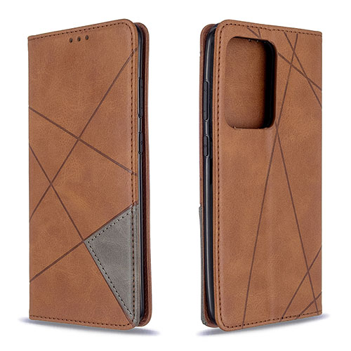 Leather Case Stands Flip Cover Holder B07F for Samsung Galaxy S20 Plus Brown