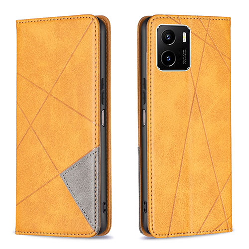 Leather Case Stands Flip Cover Holder B07F for Vivo Y01 Light Brown