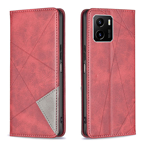 Leather Case Stands Flip Cover Holder B07F for Vivo Y10 t1 Red