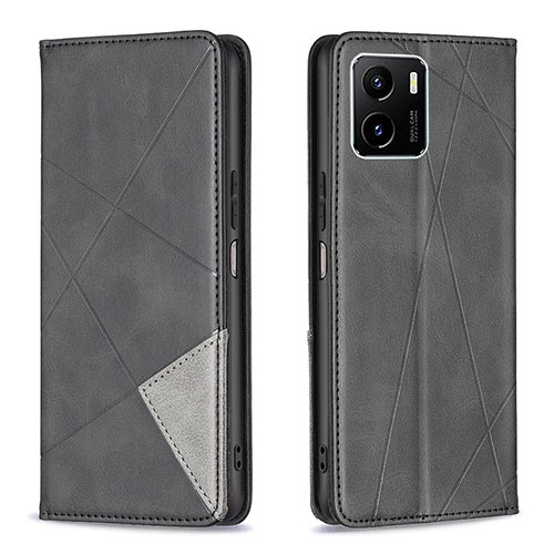 Leather Case Stands Flip Cover Holder B07F for Vivo Y32t Black
