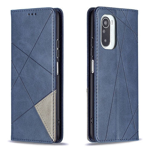 Leather Case Stands Flip Cover Holder B07F for Xiaomi Mi 11i 5G Blue