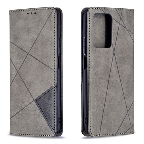 Leather Case Stands Flip Cover Holder B07F for Xiaomi Mi 11T 5G Gray