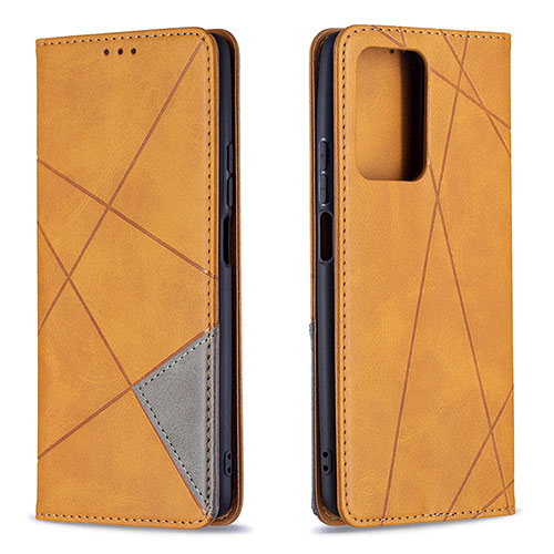 Leather Case Stands Flip Cover Holder B07F for Xiaomi Mi 11T 5G Light Brown