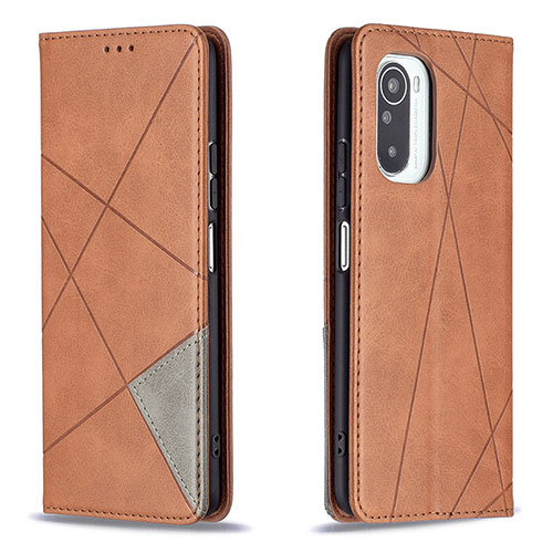 Leather Case Stands Flip Cover Holder B07F for Xiaomi Mi 11X Pro 5G Brown