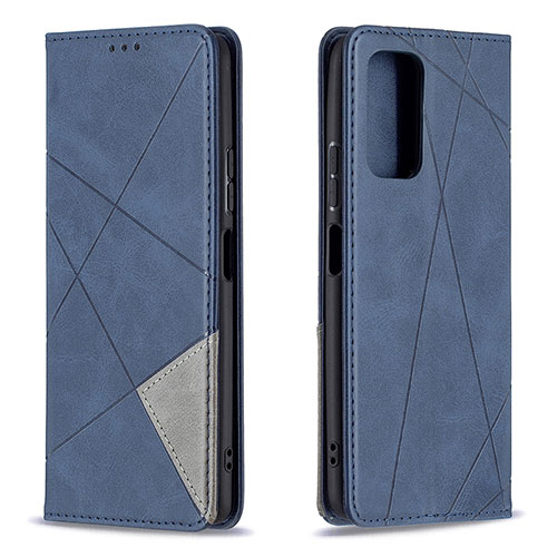 Leather Case Stands Flip Cover Holder B07F for Xiaomi Redmi Note 10 Pro 4G Blue