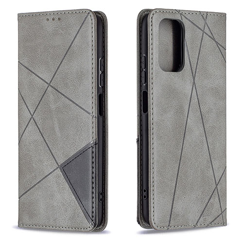 Leather Case Stands Flip Cover Holder B07F for Xiaomi Redmi Note 11 SE India 4G Gray