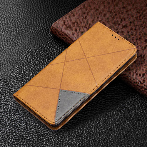 Leather Case Stands Flip Cover Holder B08F for Google Pixel 6 Pro 5G Light Brown