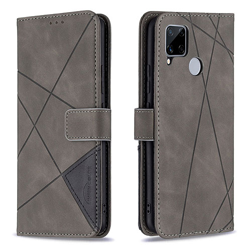 Leather Case Stands Flip Cover Holder B08F for Realme Narzo 20 Gray