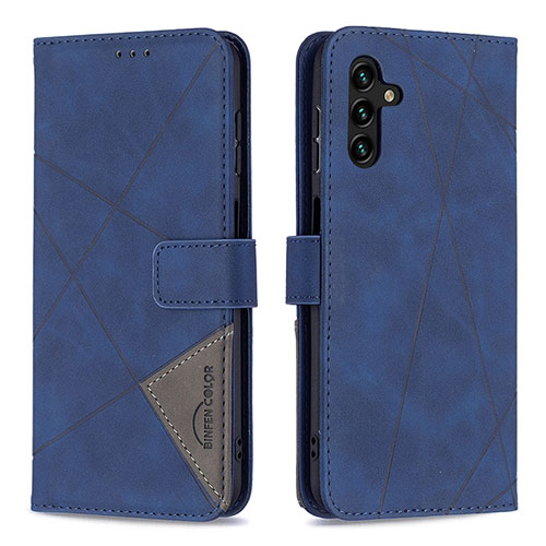 Leather Case Stands Flip Cover Holder B08F for Samsung Galaxy A13 5G Blue