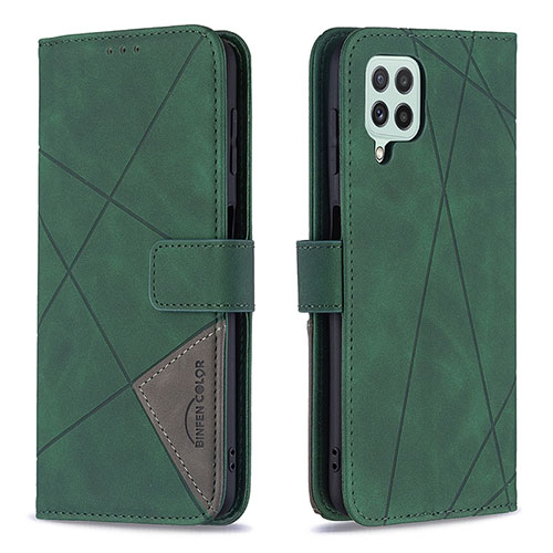 Leather Case Stands Flip Cover Holder B08F for Samsung Galaxy A22 4G Green