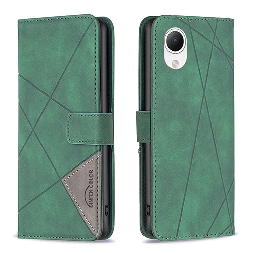 Leather Case Stands Flip Cover Holder B08F for Samsung Galaxy A23 5G SC-56C Green