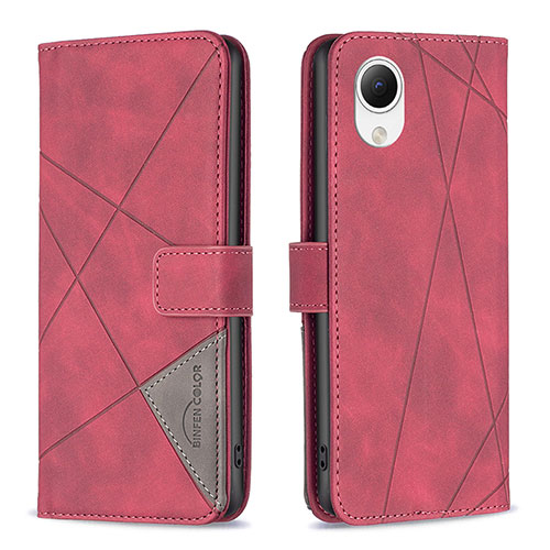 Leather Case Stands Flip Cover Holder B08F for Samsung Galaxy A23e 5G Red