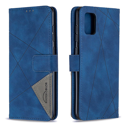 Leather Case Stands Flip Cover Holder B08F for Samsung Galaxy A31 Blue