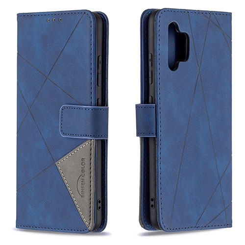 Leather Case Stands Flip Cover Holder B08F for Samsung Galaxy A32 5G Blue