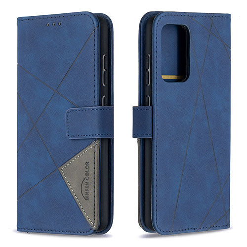 Leather Case Stands Flip Cover Holder B08F for Samsung Galaxy A52s 5G Blue