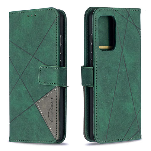 Leather Case Stands Flip Cover Holder B08F for Samsung Galaxy A52s 5G Green