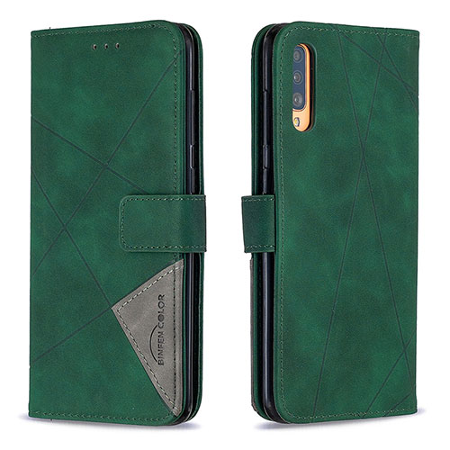Leather Case Stands Flip Cover Holder B08F for Samsung Galaxy A70S Green
