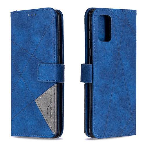 Leather Case Stands Flip Cover Holder B08F for Samsung Galaxy A71 4G A715 Blue