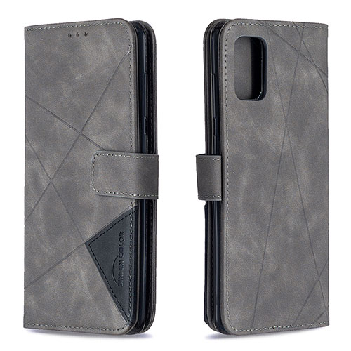 Leather Case Stands Flip Cover Holder B08F for Samsung Galaxy A71 5G Gray