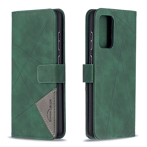 Leather Case Stands Flip Cover Holder B08F for Samsung Galaxy A72 5G Green