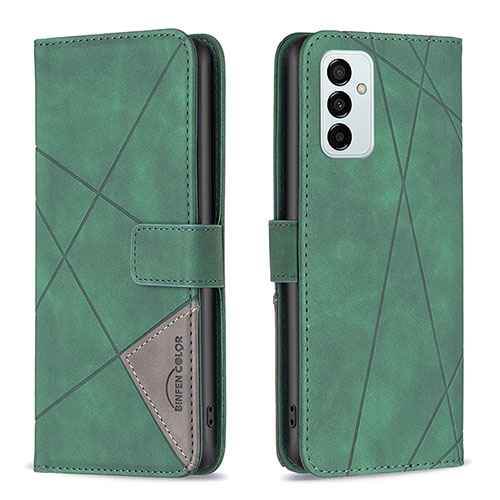 Leather Case Stands Flip Cover Holder B08F for Samsung Galaxy F23 5G Green