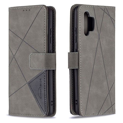 Leather Case Stands Flip Cover Holder B08F for Samsung Galaxy M32 5G Gray