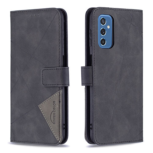 Leather Case Stands Flip Cover Holder B08F for Samsung Galaxy M52 5G Black