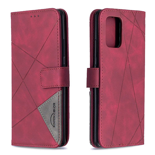 Leather Case Stands Flip Cover Holder B08F for Samsung Galaxy M80S Red