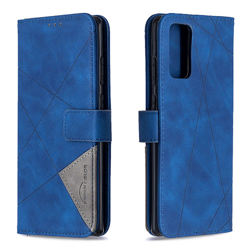 Leather Case Stands Flip Cover Holder B08F for Samsung Galaxy Note 20 5G Blue