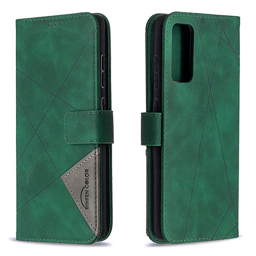 Leather Case Stands Flip Cover Holder B08F for Samsung Galaxy S20 Lite 5G Green