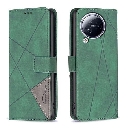 Leather Case Stands Flip Cover Holder B08F for Xiaomi Civi 3 5G Green