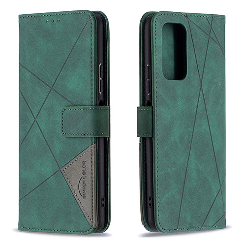 Leather Case Stands Flip Cover Holder B08F for Xiaomi Redmi Note 10 Pro Max Green