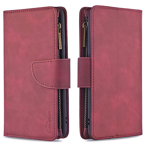 Leather Case Stands Flip Cover Holder B09F for Samsung Galaxy M60s Red