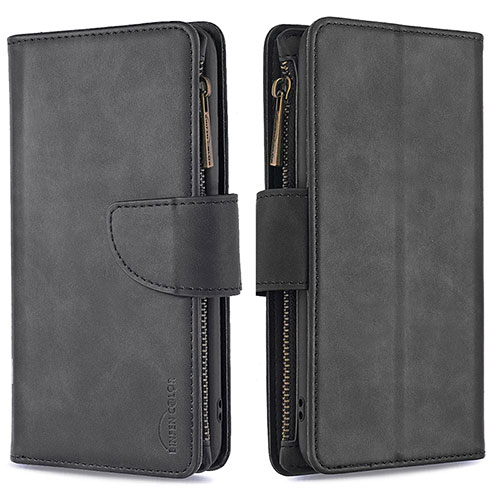 Leather Case Stands Flip Cover Holder B10F for Samsung Galaxy A32 5G Black