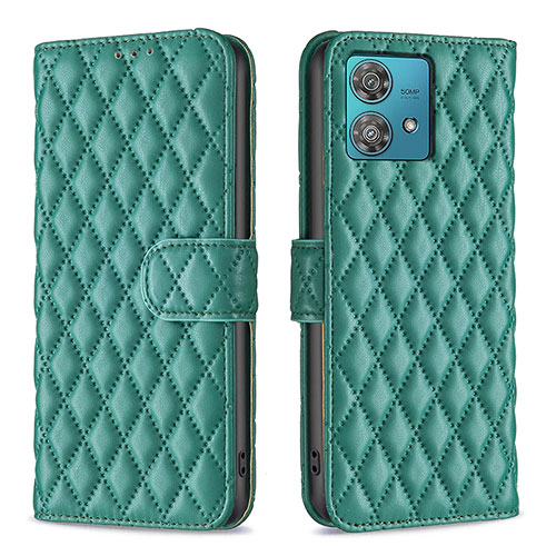 Leather Case Stands Flip Cover Holder B11F for Motorola Moto Edge 40 Neo 5G Green