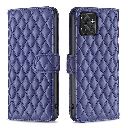 Leather Case Stands Flip Cover Holder B11F for Motorola Moto G Power 5G (2023) Blue