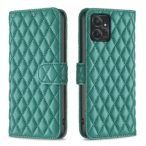 Leather Case Stands Flip Cover Holder B11F for Motorola Moto G Power 5G (2023) Green