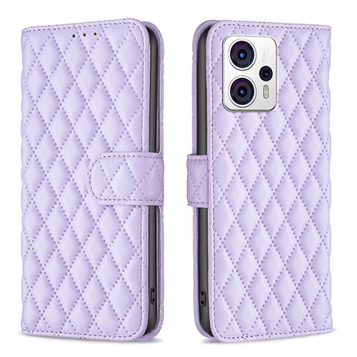 Leather Case Stands Flip Cover Holder B11F for Motorola Moto G13 Purple