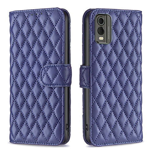 Leather Case Stands Flip Cover Holder B11F for Nokia C210 Blue