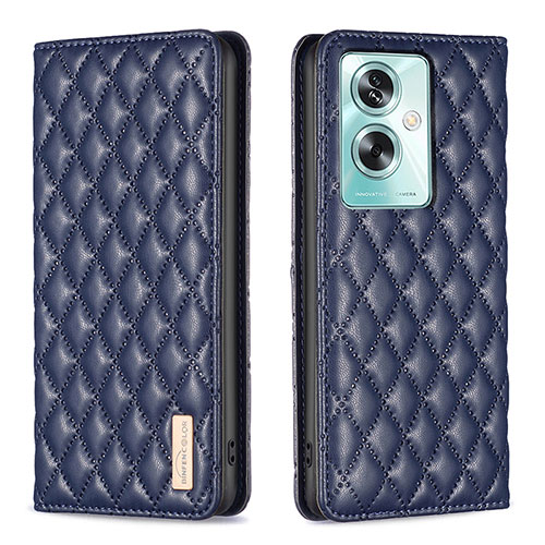 Leather Case Stands Flip Cover Holder B11F for Oppo A2 5G Blue