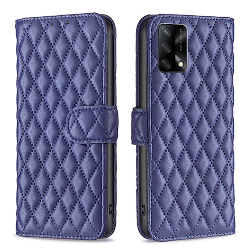 Leather Case Stands Flip Cover Holder B11F for Oppo F19s Blue