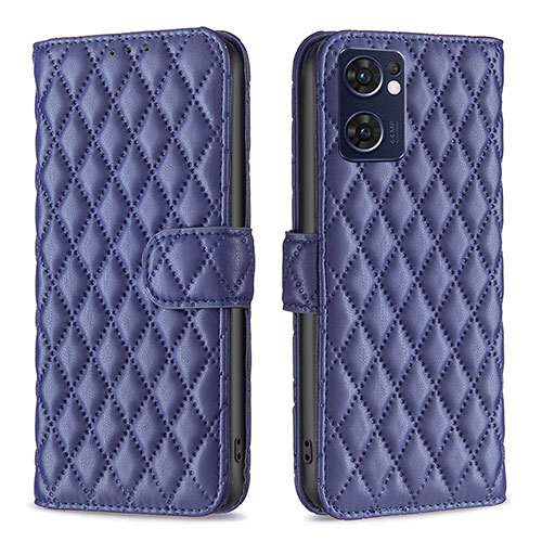 Leather Case Stands Flip Cover Holder B11F for Oppo Find X5 Lite 5G Blue
