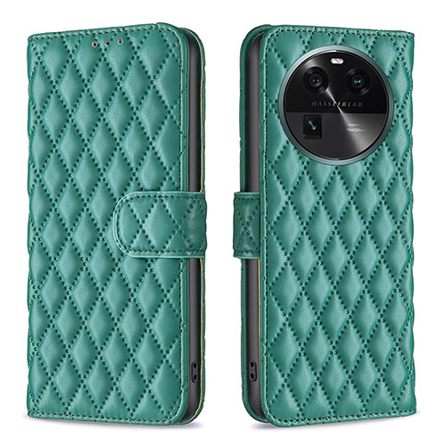 Leather Case Stands Flip Cover Holder B11F for Oppo Find X6 5G Green