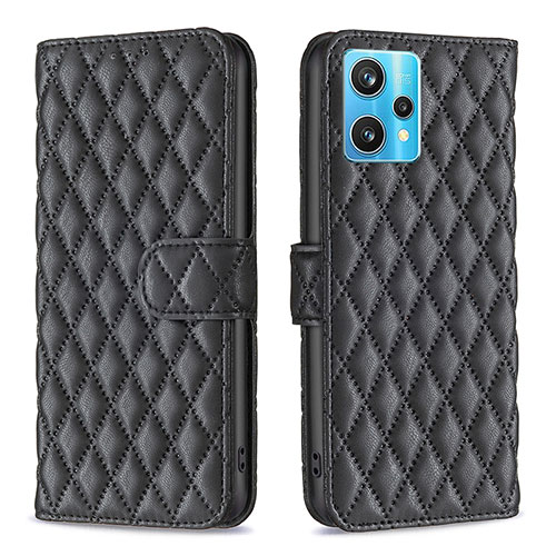 Leather Case Stands Flip Cover Holder B11F for Realme 9 4G Black