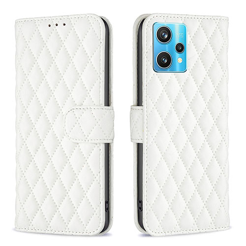 Leather Case Stands Flip Cover Holder B11F for Realme 9 4G White