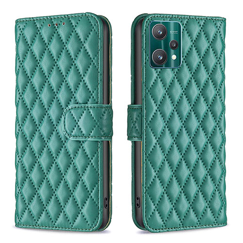 Leather Case Stands Flip Cover Holder B11F for Realme 9 5G Green