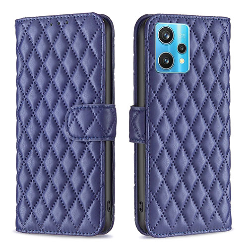 Leather Case Stands Flip Cover Holder B11F for Realme 9 Pro+ Plus 5G Blue