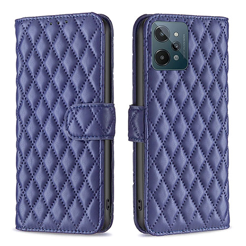 Leather Case Stands Flip Cover Holder B11F for Realme C31 Blue