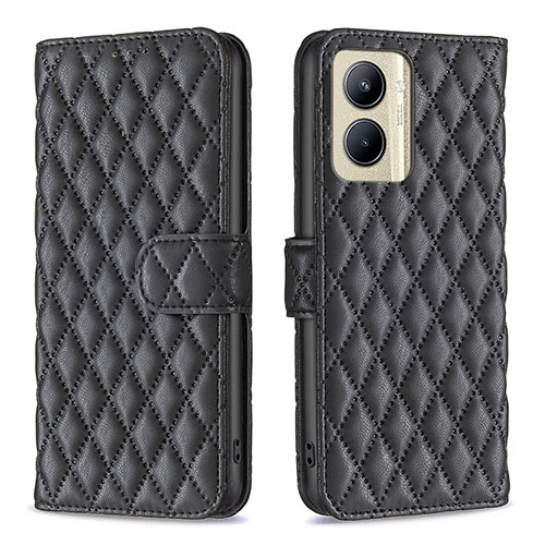 Leather Case Stands Flip Cover Holder B11F for Realme C33 Black